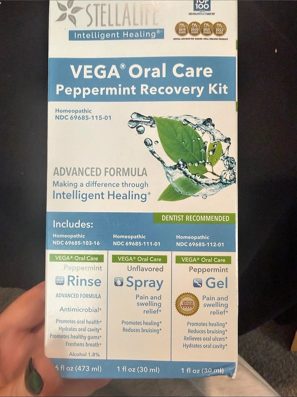 StellaLife VEGA Oral Care Peppermint Recovery Kit Peppermint Oral Care Kit NIB